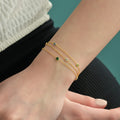 14K Gold Plated Multicolor CZ Triple Layer Bracelet – 925 Sterling Silver