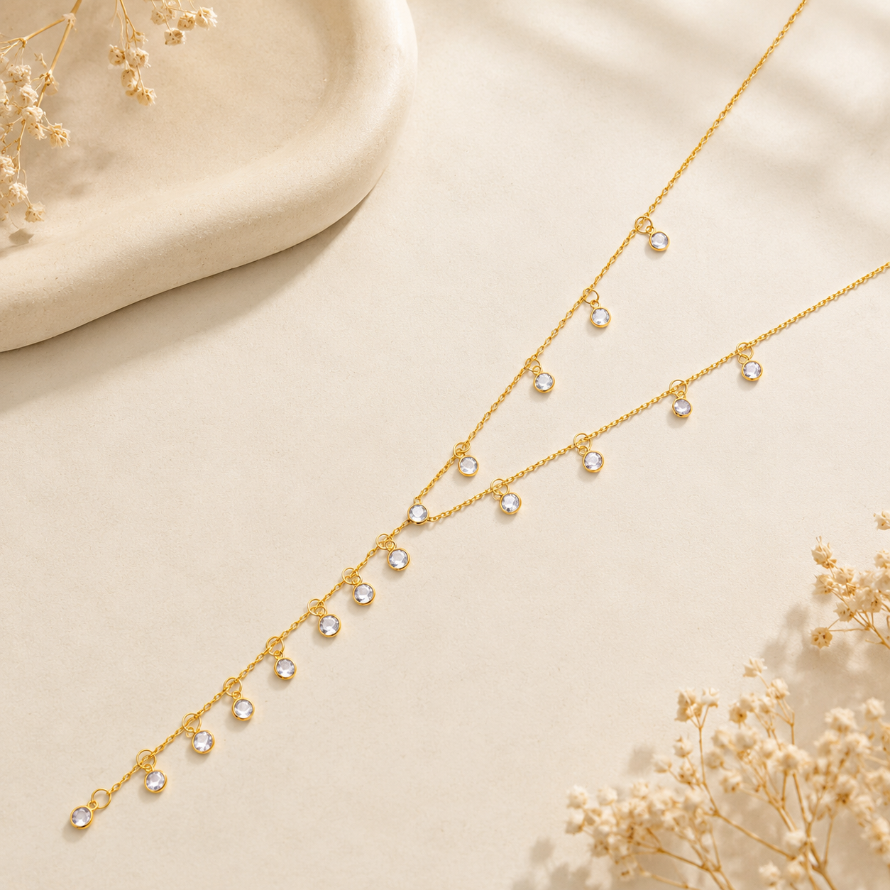 Sapphire Blue CZ Lariat Y Necklace – 925 Sterling Silver