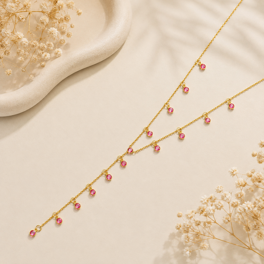 Sapphire Blue CZ Lariat Y Necklace – 925 Sterling Silver