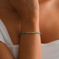 925 Sterling Silver Rainbow Color CZ Tennis Bracelet