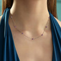 Amethyst Purple CZ Station Necklace – 925 Sterling Silver