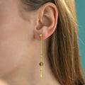 14K Gold Plated Color Changing Diaspore Long Drop Earrings in 925 Sterling Silver